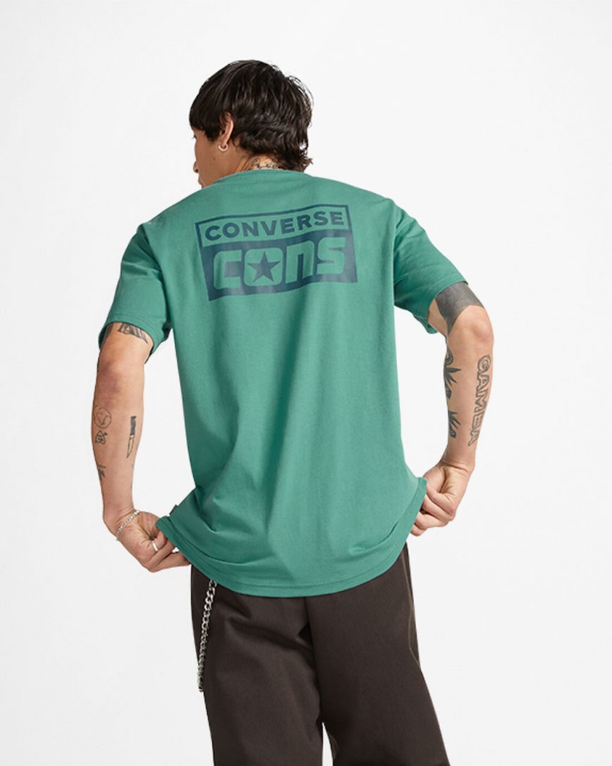 Camiseta Converse CONS Gráficas Masculino Verdes | PT S09354P